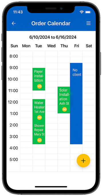Phone: project calendar